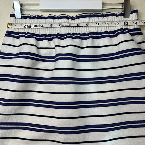 J. Crew Factory Navy and White Striped Sidewalk Skirt Size 6 - Picture 9 of 11